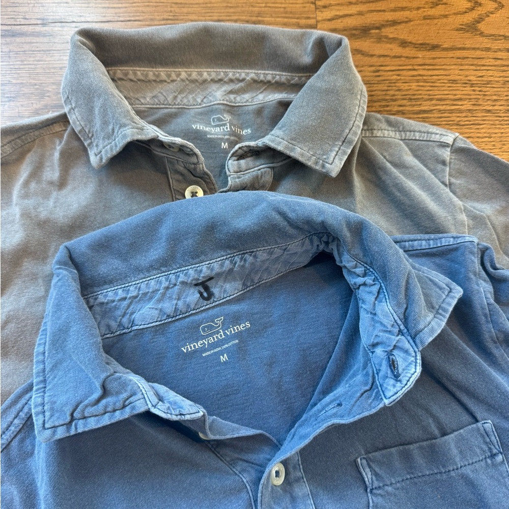 Vineyard Vines Kids Blue and Gray polo shirts